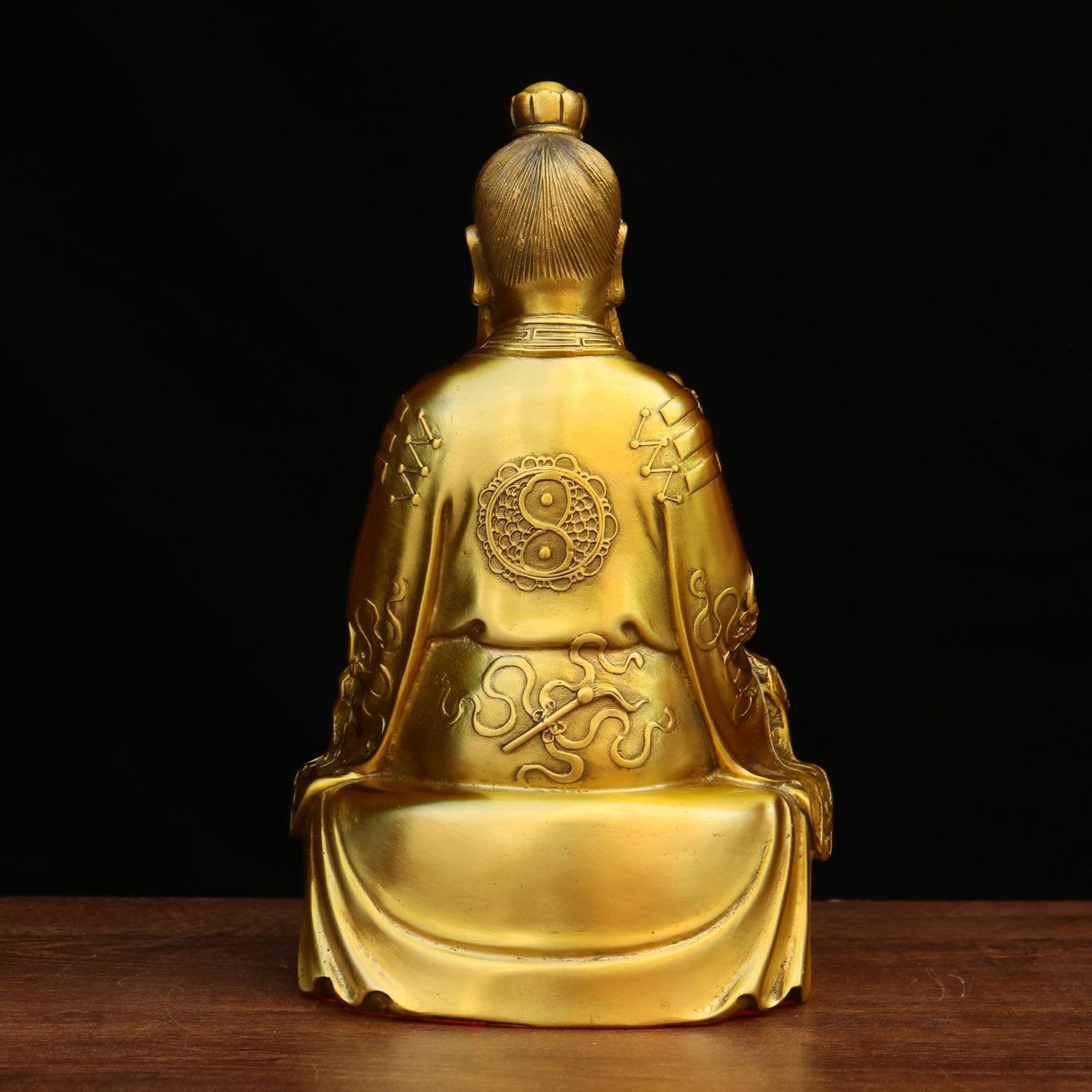 三清道祖 道徳天尊 神元始天尊 霊宝天尊 銅製置物 三柱セット 16cm